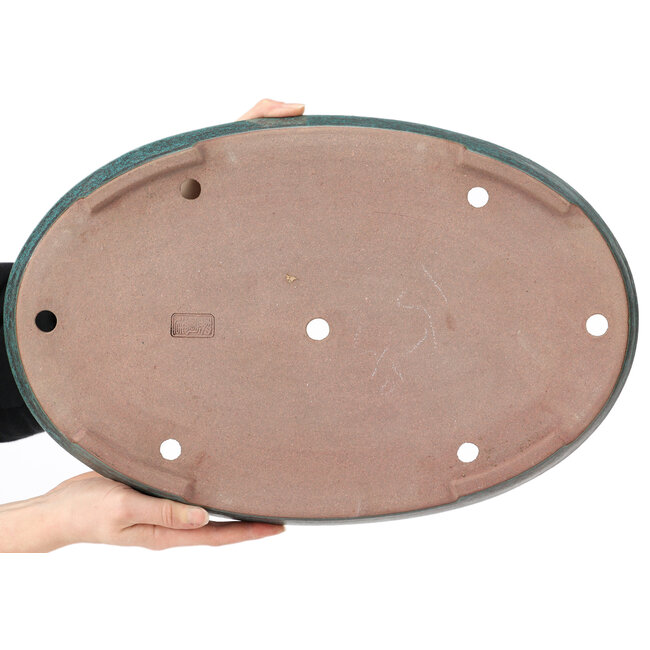 Ovale turquoise bonsaipot van Reiho - 445 x 290 x 33 mm