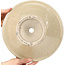 Ronde beige craquelé bonsaipot van Terahata Satomi Mazan - 260 x 260 x 104 mm