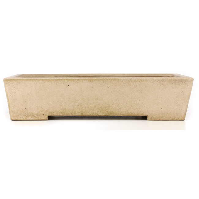 Pot à bonsaï rectangulaire beige par Koyou - 444 x 333 x 92 mm