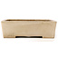 Pot à bonsaï rectangulaire beige par Koyou - 444 x 333 x 92 mm