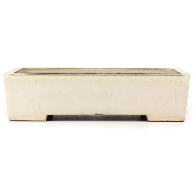 Rectangular beige bonsai pot - 410 x 300 x 105 mm