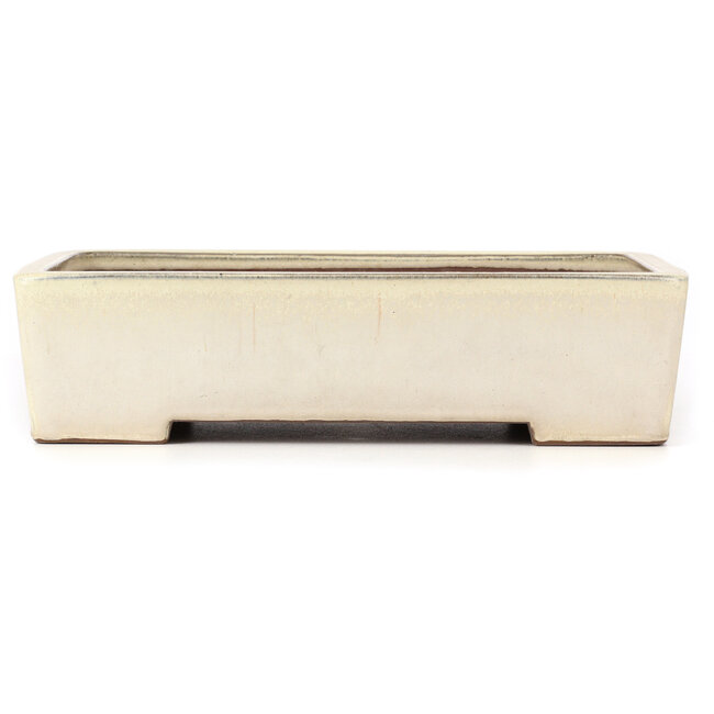 Rechteckige beige Bonsaischale - 410 x 300 x 105 mm