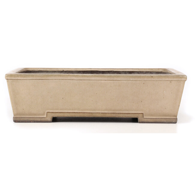 Rectangular beige bonsai pot by Yamaaki - 403 x 300 x 107 mm