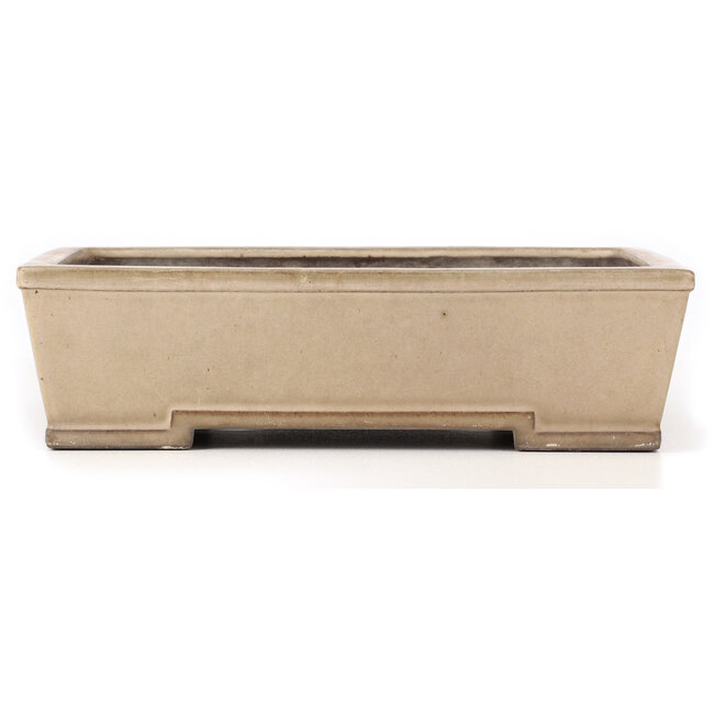 Maceta de bonsái rectangular beige de Yamaaki - 403 x 300 x 107 mm