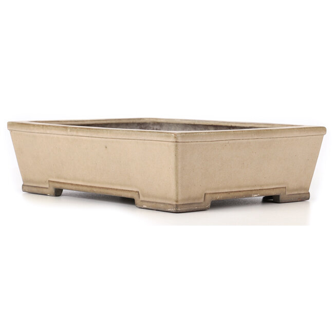 Maceta de bonsái rectangular beige de Yamaaki - 403 x 300 x 107 mm