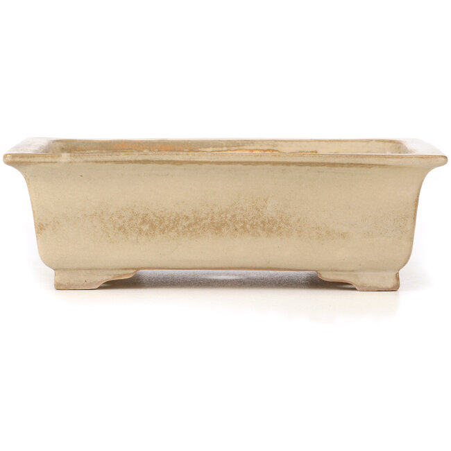 Rectangular beige bonsai pot by Koyou - 337 x 257 x 103 mm