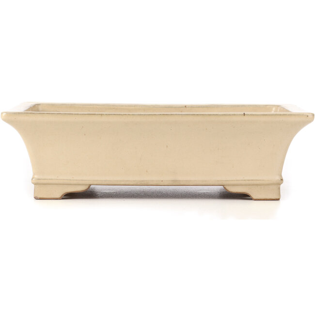 Rechteckige beige Bonsaischale von Reiho - 380 x 280 x 108 mm