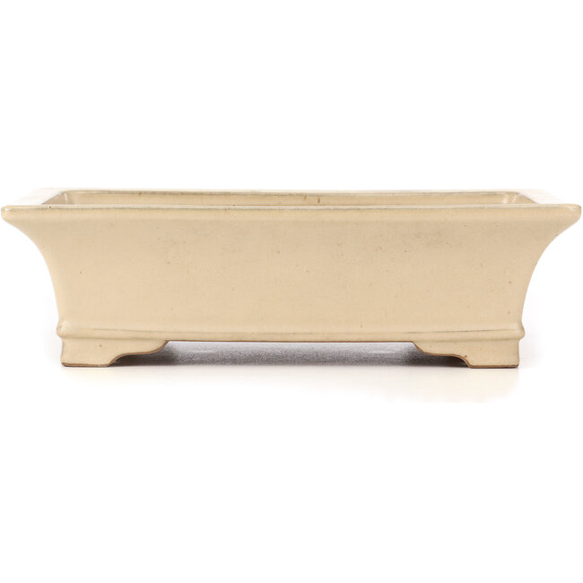 Rectangular beige bonsai pot by Reiho - 380 x 280 x 108 mm
