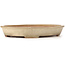 Oval beige bonsai pot by Yamafusa - 408 x 313 x 63 mm