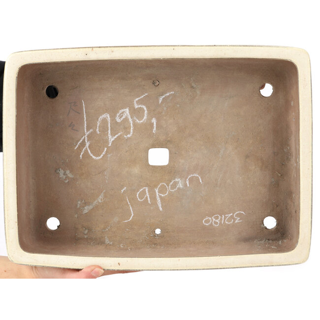 Rechteckige beige Bonsaischale - 410 x 300 x 105 mm