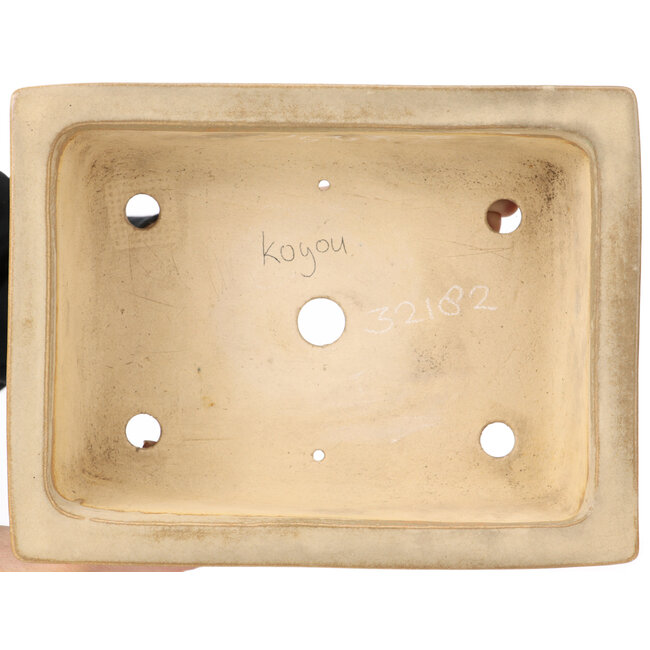 Pot à bonsaï rectangulaire beige par Koyou - 337 x 257 x 103 mm