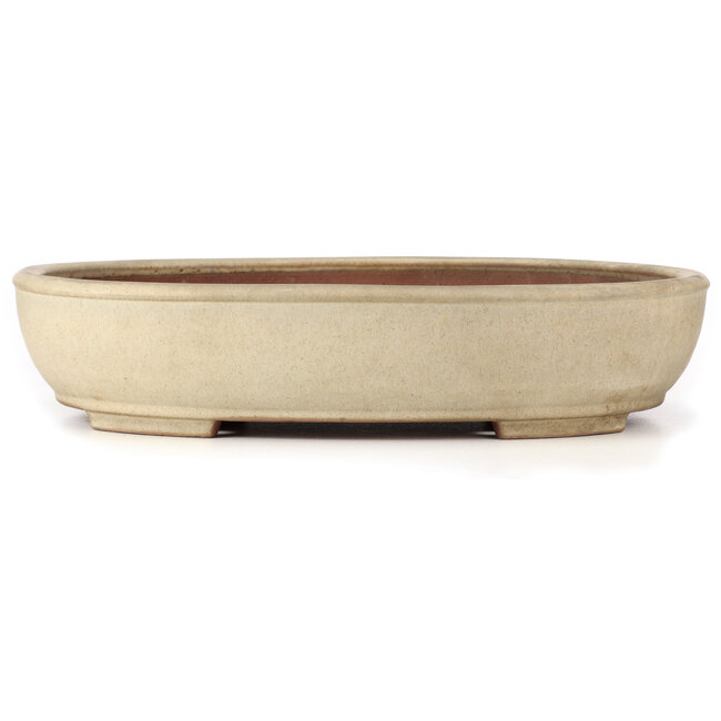 Oval off-white bonsai pot by Yamafusa - 465 x 350 x 100 mm