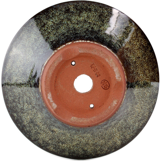 Pot à bonsaï rond marron par Eime Yozan - 170 x 170 x 65 mm