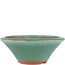 Round green bonsai pot by Eime Yozan - 165 x 165 x 65 mm