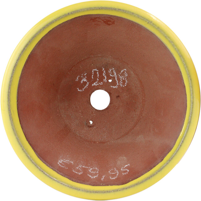 Runder gelber Bonsaitopf von Eime Yozan – 170 x 170 x 65 mm