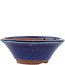 Round blue bonsai pot by Eime Yozan - 150 x 150 x 55 mm