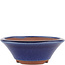 Round blue bonsai pot by Eime Yozan - 150 x 150 x 55 mm