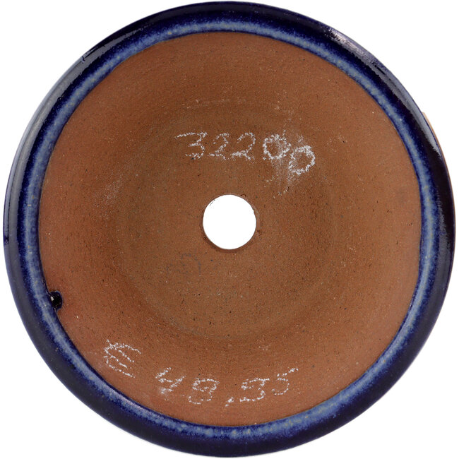 Pot à bonsaï rond bleu par Eime Yozan - 150 x 150 x 55 mm