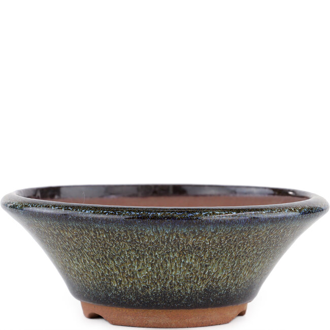 Maceta redonda para bonsái marrón de Eime Yozan - 150 x 150 x 55 mm