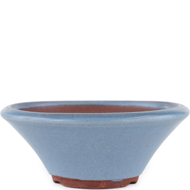 Vaso bonsai rotondo blu di Eime Yozan - 165 x 165 x 65 mm