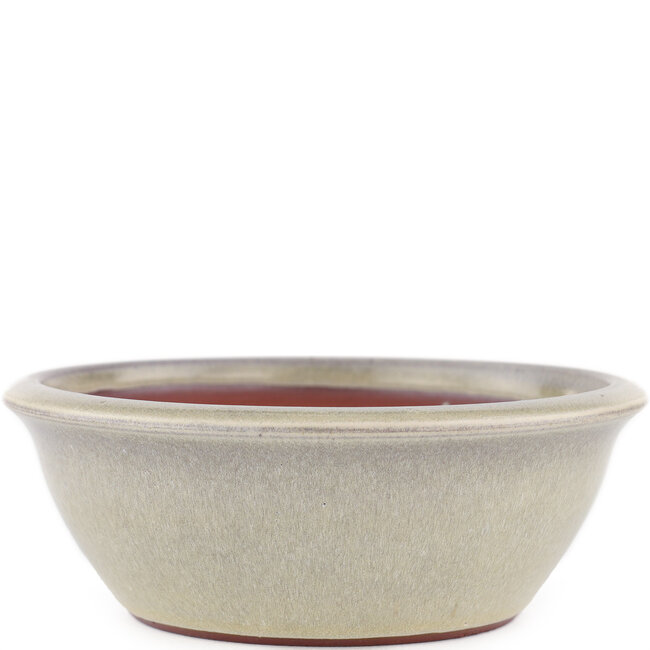 Maceta redonda para bonsái blanco roto de Eime Yozan - 145 x 145 x 50 mm