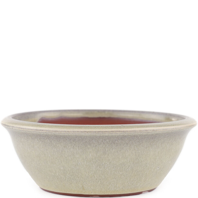 Maceta redonda para bonsái blanco roto de Eime Yozan - 145 x 145 x 50 mm