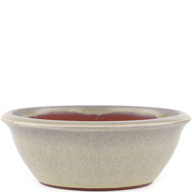 Maceta redonda para bonsái blanco roto de Eime Yozan - 145 x 145 x 50 mm