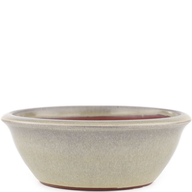 Maceta redonda para bonsái blanco roto de Eime Yozan - 145 x 145 x 50 mm