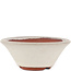 Round off-white bonsai pot by Eime Yozan - 100 x 100 x 40 mm
