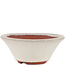 Round off-white bonsai pot by Eime Yozan - 100 x 100 x 40 mm