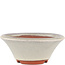Pot à bonsaï rond blanc cassé par Eime Yozan - 125 x 125 x 50 mm