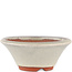 Pot à bonsaï rond blanc cassé par Eime Yozan - 125 x 125 x 50 mm