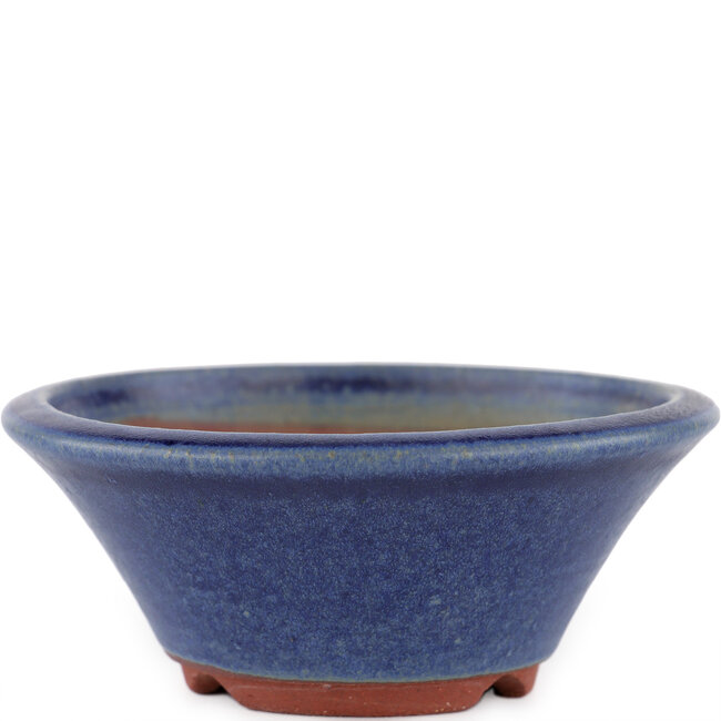 Vaso bonsai rotondo blu di Eime Yozan - 120 x 120 x 50 mm