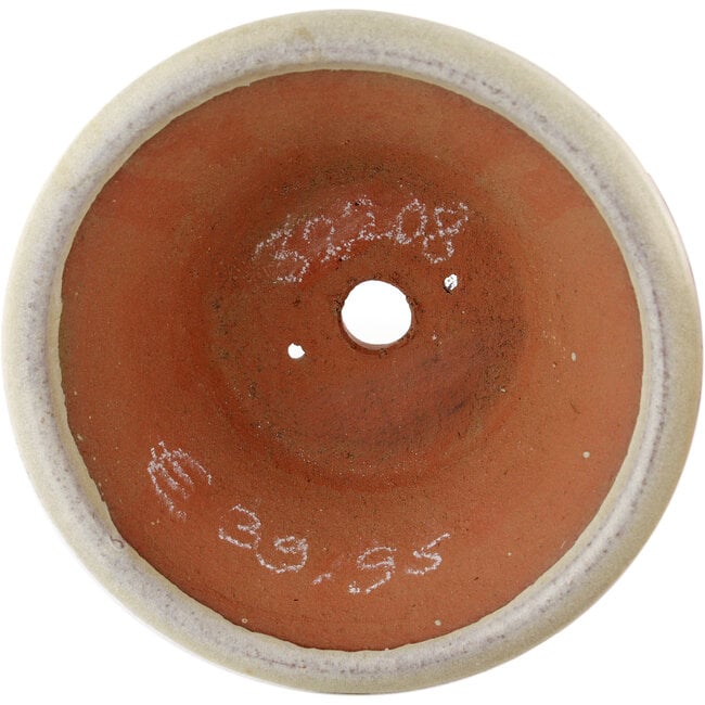 Maceta redonda para bonsai blanquecino de Eime Yozan - 125 x 125 x 50 mm