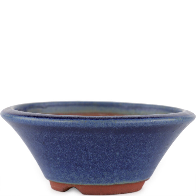 Vaso bonsai rotondo blu di Eime Yozan - 120 x 120 x 50 mm