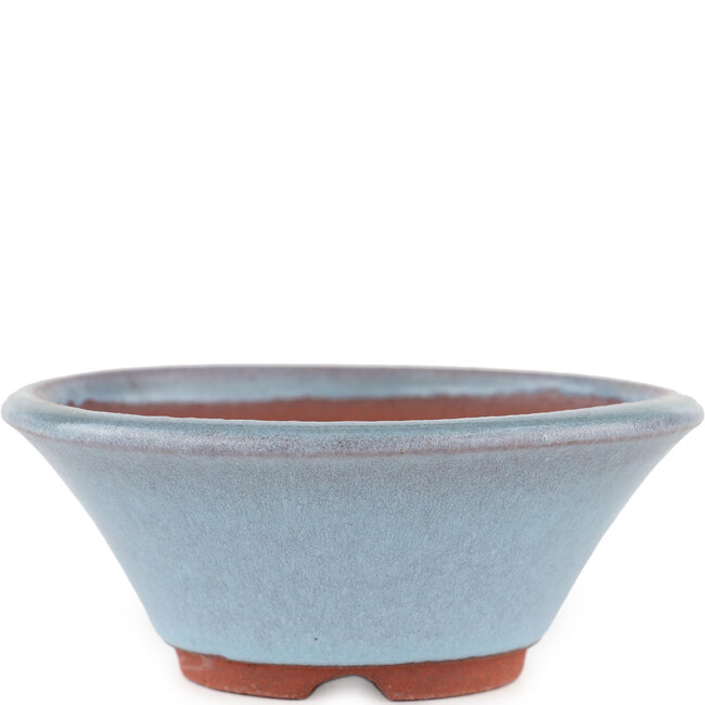 Round blue bonsai pot by Eime Yozan - 120 x 120 x 45 mm