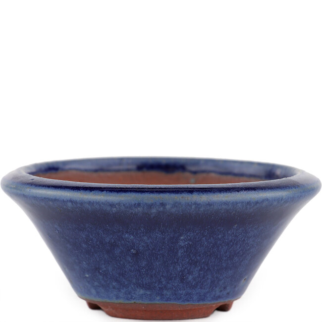Pot à bonsaï rond bleu par Eime Yozan - 95 x 95 x 40 mm