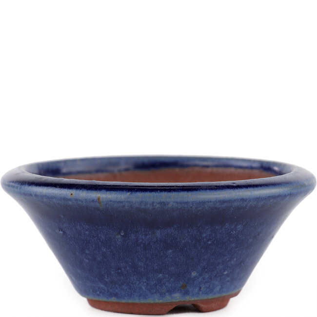 Vaso bonsai rotondo blu di Eime Yozan - 95 x 95 x 40 mm