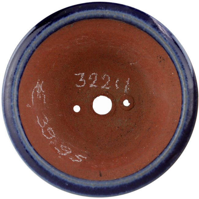 Runder blauer Bonsaitopf von Eime Yozan – 95 x 95 x 40 mm