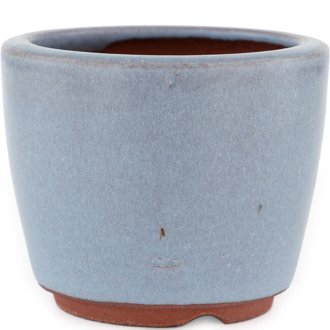 Runder blauer Bonsaitopf von Eime Yozan – 105 x 105 x 85 mm