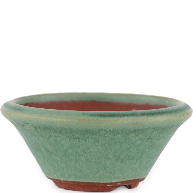 Maceta redonda para bonsái verde de Eime Yozan - 100 x 100 x 40 mm