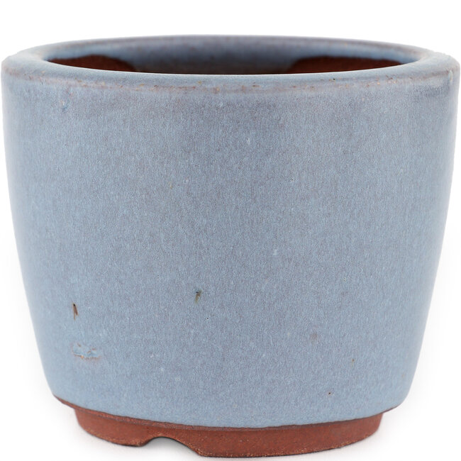 Runder blauer Bonsaitopf von Eime Yozan – 105 x 105 x 85 mm