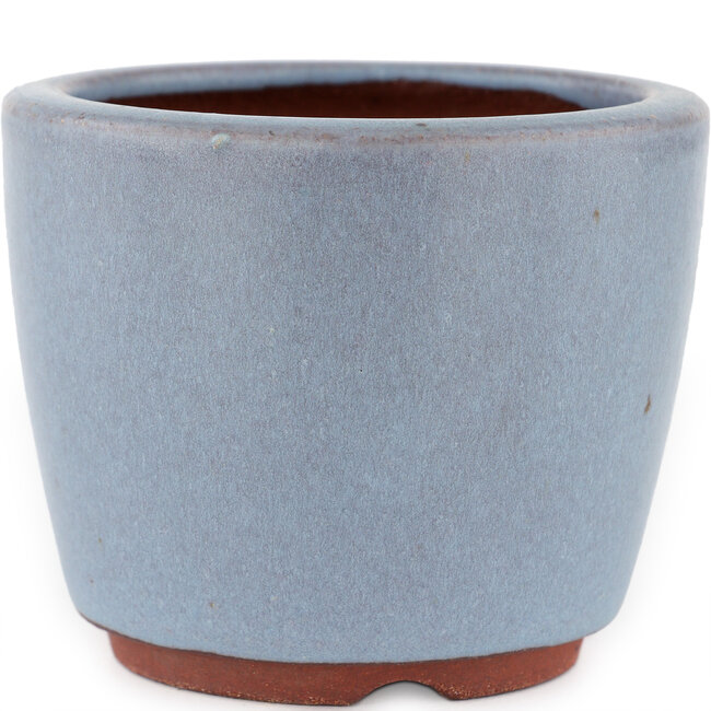 Pot à bonsaï rond bleu par Eime Yozan - 105 x 105 x 85 mm