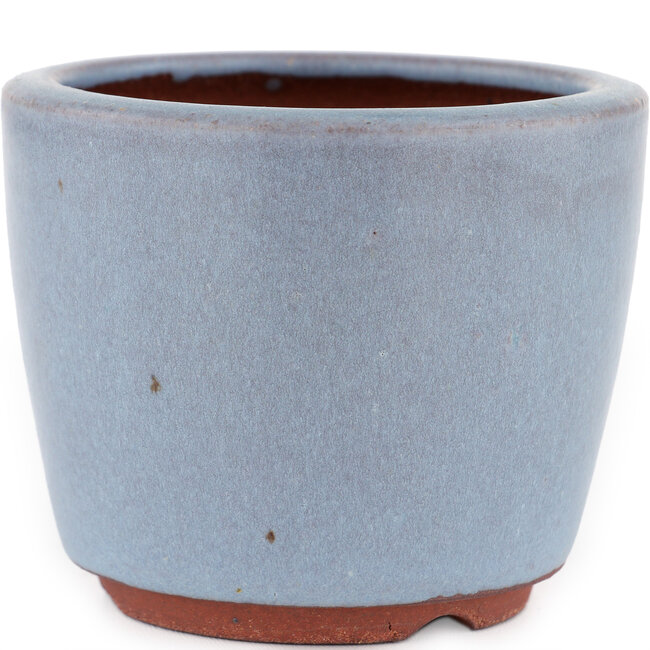 Runder blauer Bonsaitopf von Eime Yozan – 105 x 105 x 85 mm