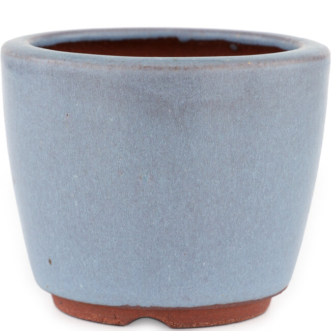 Runder blauer Bonsaitopf von Eime Yozan – 105 x 105 x 85 mm