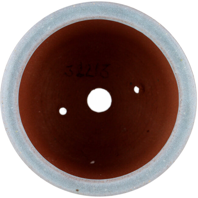 Round blue bonsai pot by Eime Yozan - 105 x 105 x 85 mm