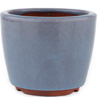 Eimei ( Yozan kiln) 105 mm blaue Bonsaischale von Eime Yozan, Tokoname, Japan