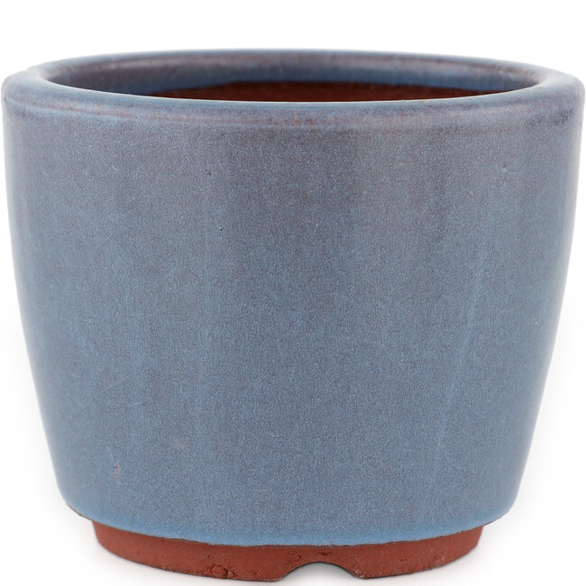 Pot à bonsaï rond bleu par Eime Yozan - 105 x 105 x 85 mm