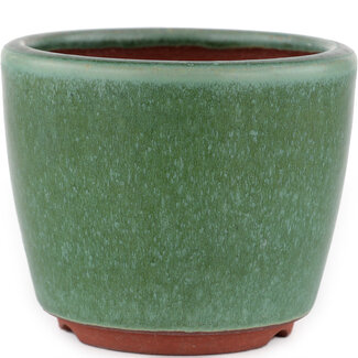Eimei ( Yozan kiln) 105 mm  green bonsai pot by Eime Yozan, Tokoname, Japan  Eimei ( Yozan kiln) 105 mm  green bonsai pot by Eime Yozan, Tokoname, Japan