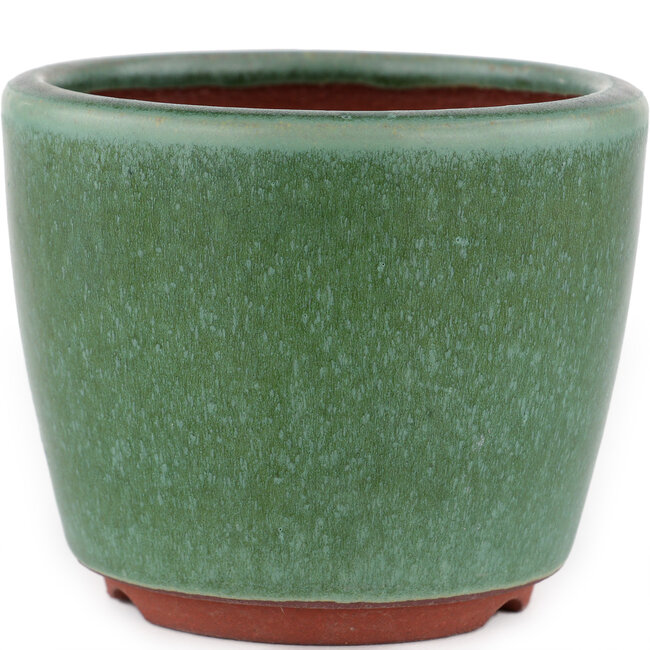 Pot à bonsaï rond vert par Eime Yozan - 105 x 105 x 85 mm
